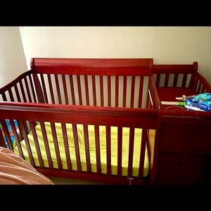 Crib with changing table